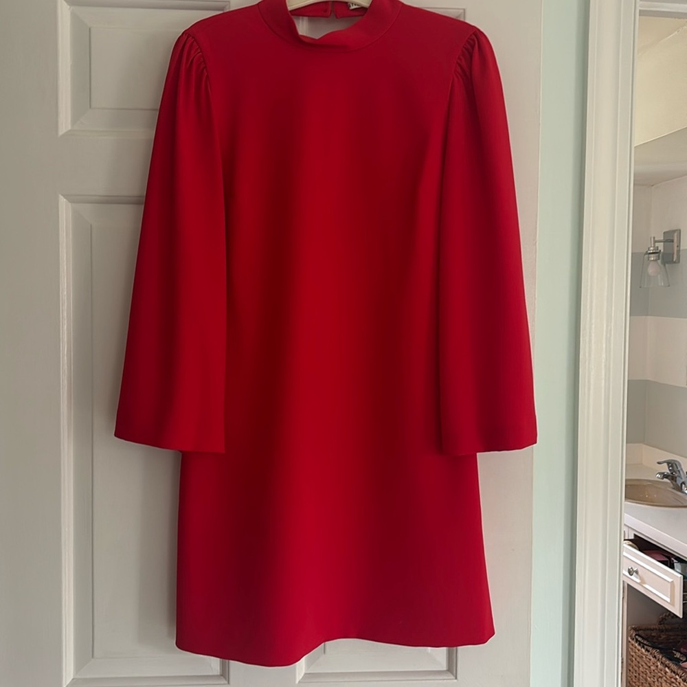 Alice and Olivia Red Mock Neck Mini Dress Size 4